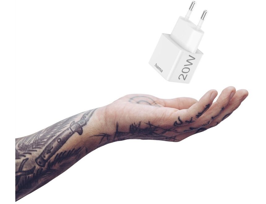 Hama 201650 Mini-Schnellladegerät USB-C (20W)