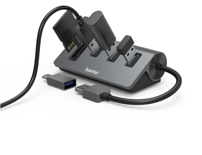 Hama 200140 USB-Hub/Kartenleser 5 Ports