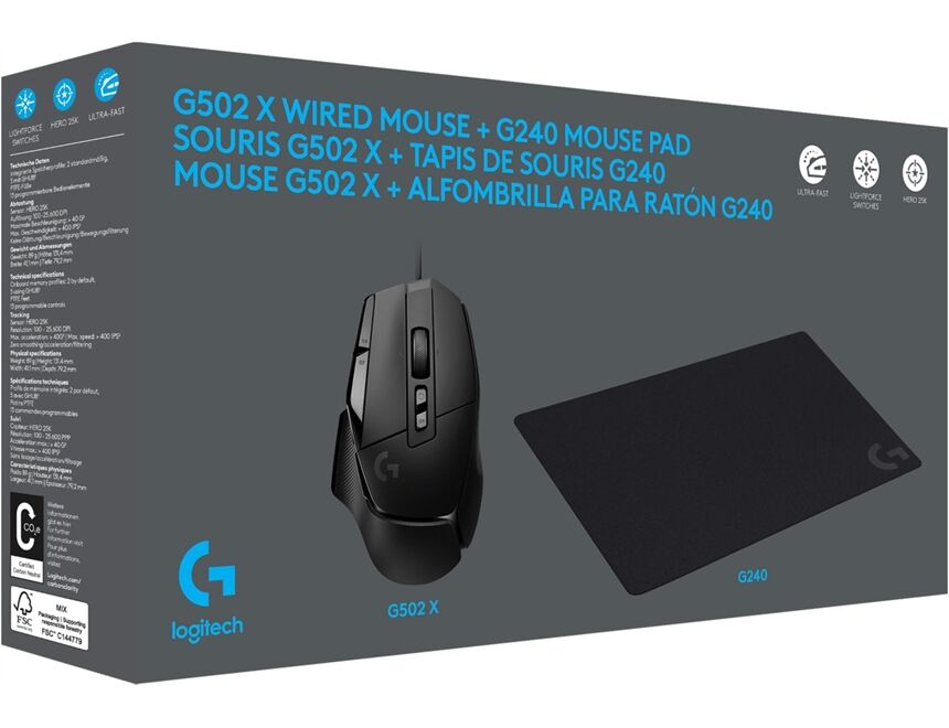 Logitech G502 X Bundle inkl. G240 Mauspad