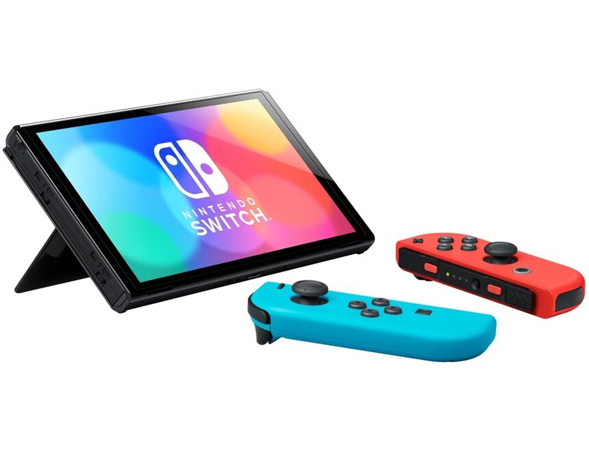 Nintendo Switch Konsole OLED neon rot/ neon blau