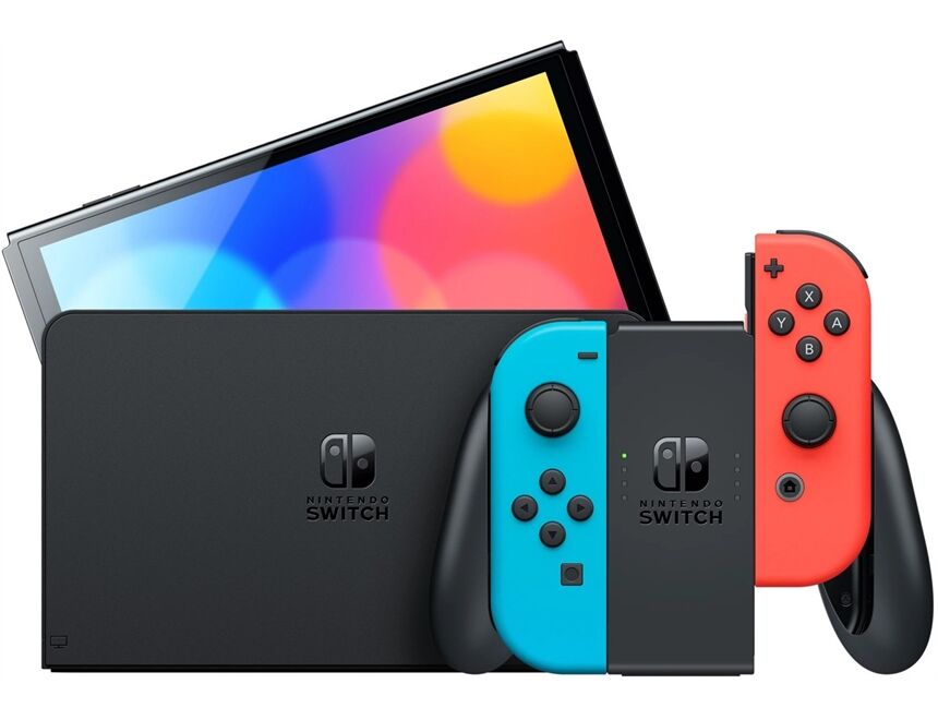 Nintendo Switch Konsole OLED neon rot/ neon blau