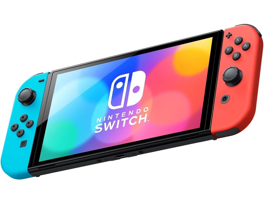 Nintendo Switch Konsole OLED neon rot/ neon blau
