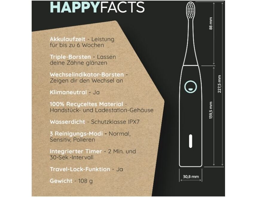 happybrush ECO VIBE 3 Starterkit + 4 Refills