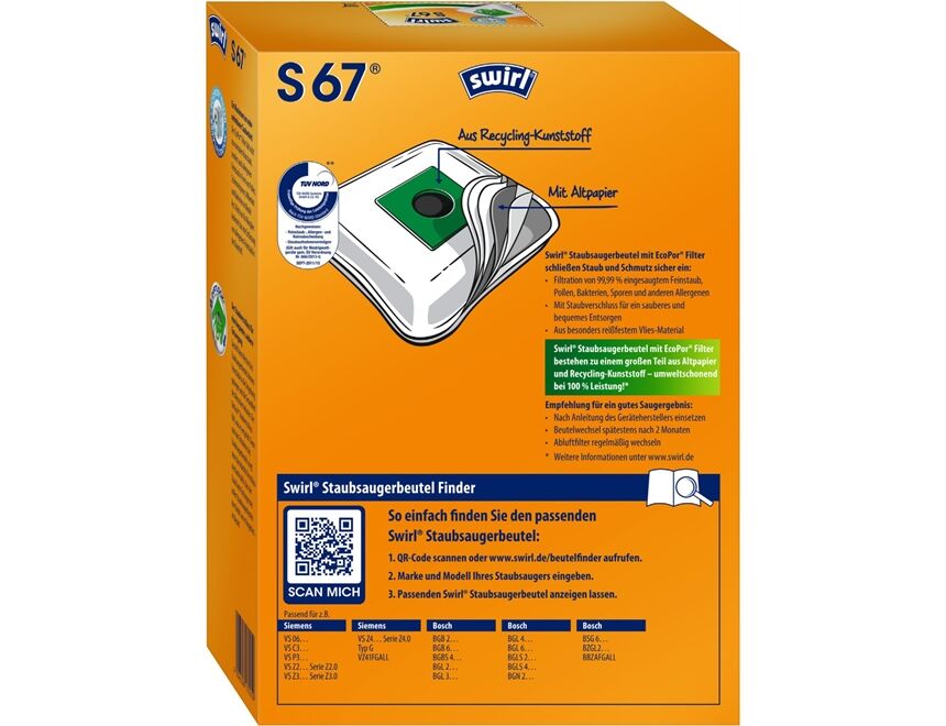 Swirl Staubsaugerbeutel S 67 MP Plus AirSpace