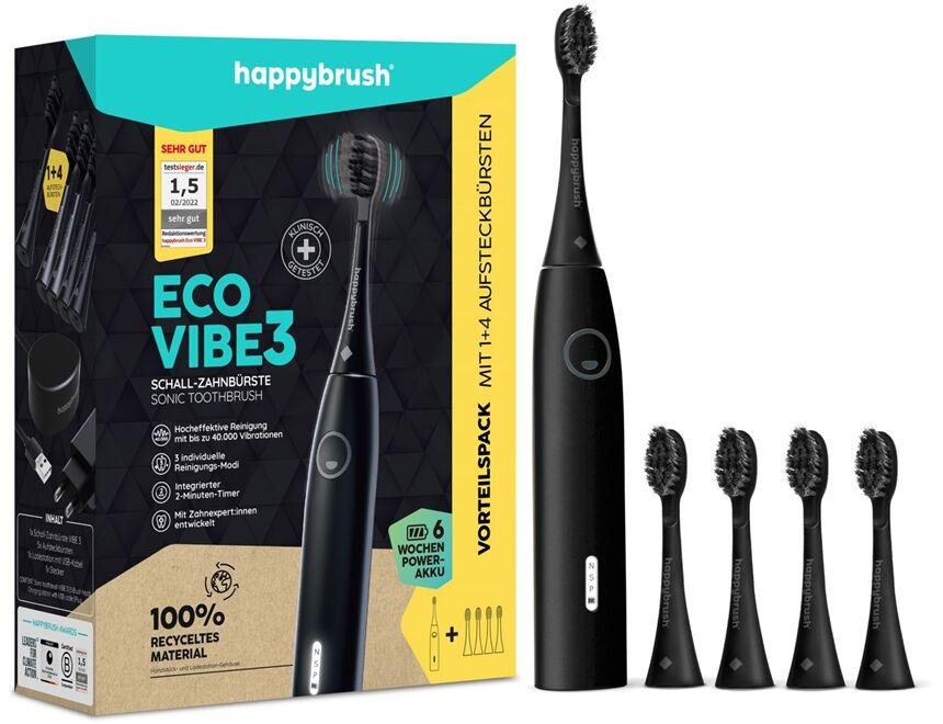 happybrush ECO VIBE 3 Starterkit + 4 Refills