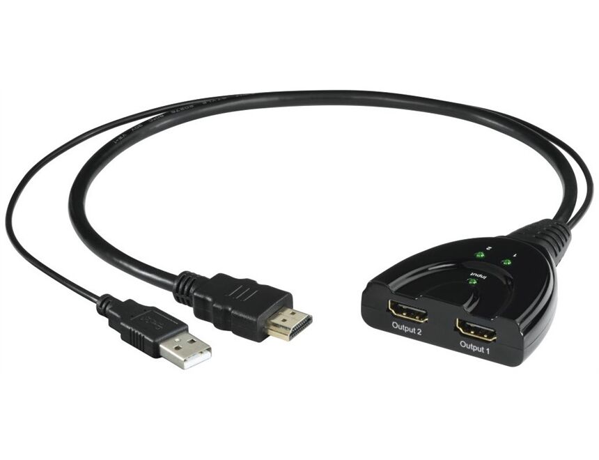 Hama 121776 HDMI-Verteiler, 2-fach