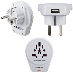 Hama 223475 Reiseadapter USB (Welt>Europa)