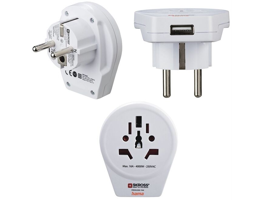 Hama 223475 Reiseadapter USB (Welt>Europa)