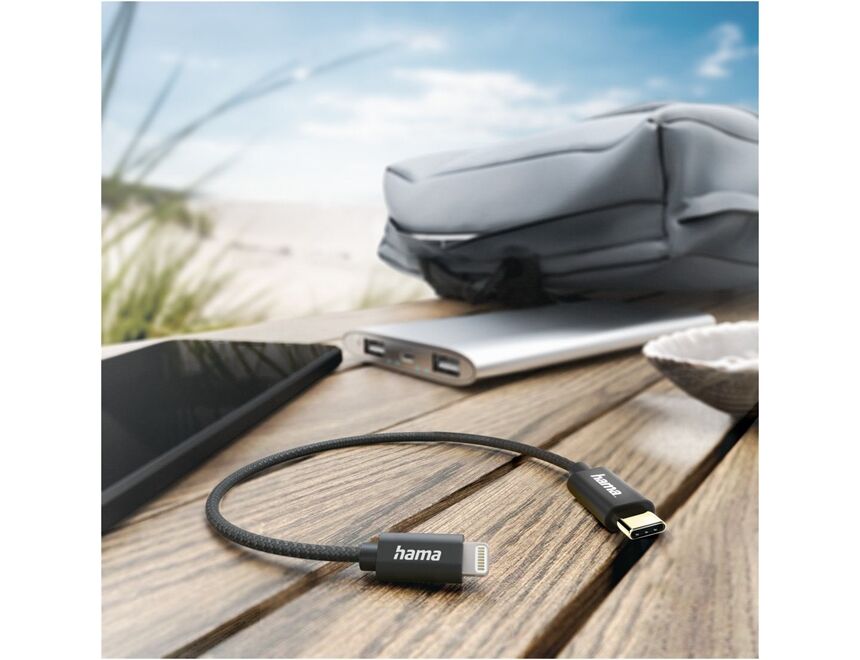 Hama 00201601 Ladekabel USB-C>Lightning (0,2m)