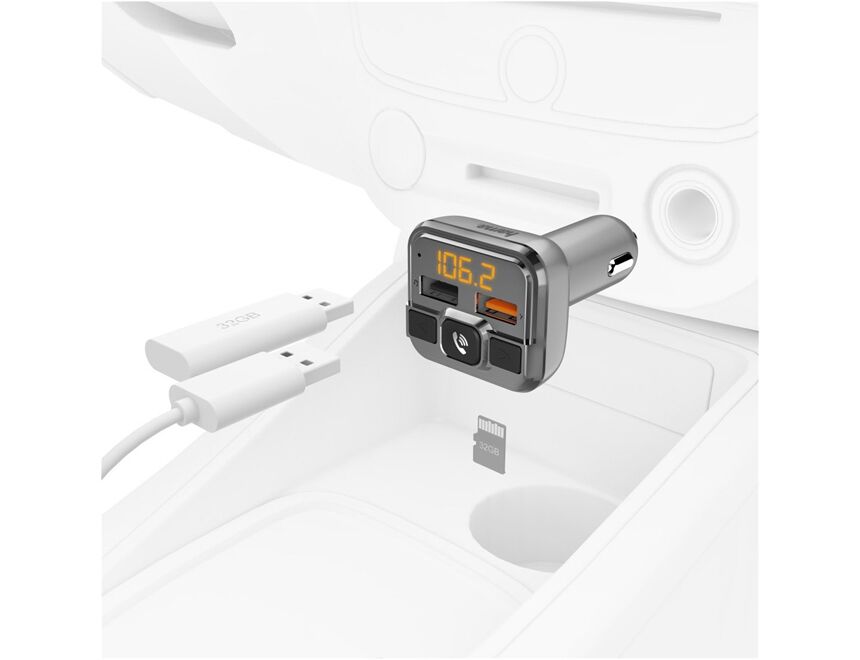 Hama 14165 FM-Transmitter mit Bluetooth und Freisprechf