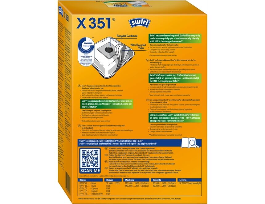 Swirl Staubsaugerbeutel X 351 (X 350) MP Plus AirSpace