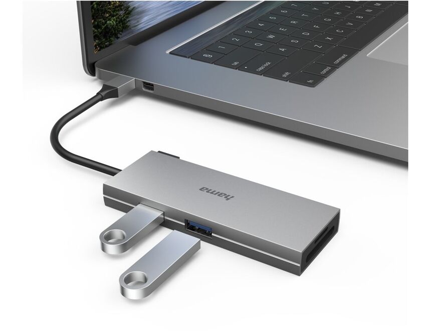 Hama 200110 USB-C-Multiport-Adapter 6 Ports